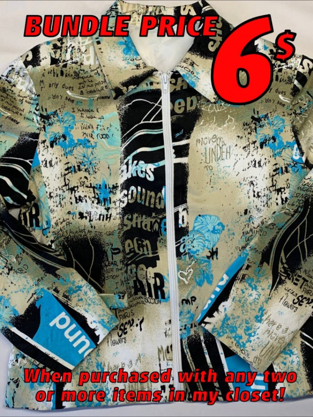 Unique! Handmade Zippered Jacket - Picture 2 of 13